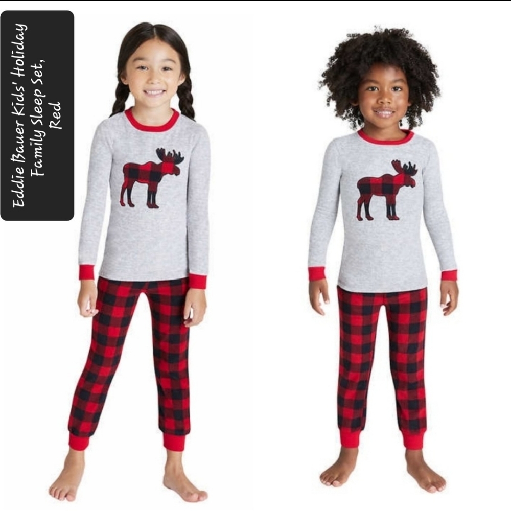 Eddie Bauer Kids' Holiday Family Sleep Set, Red